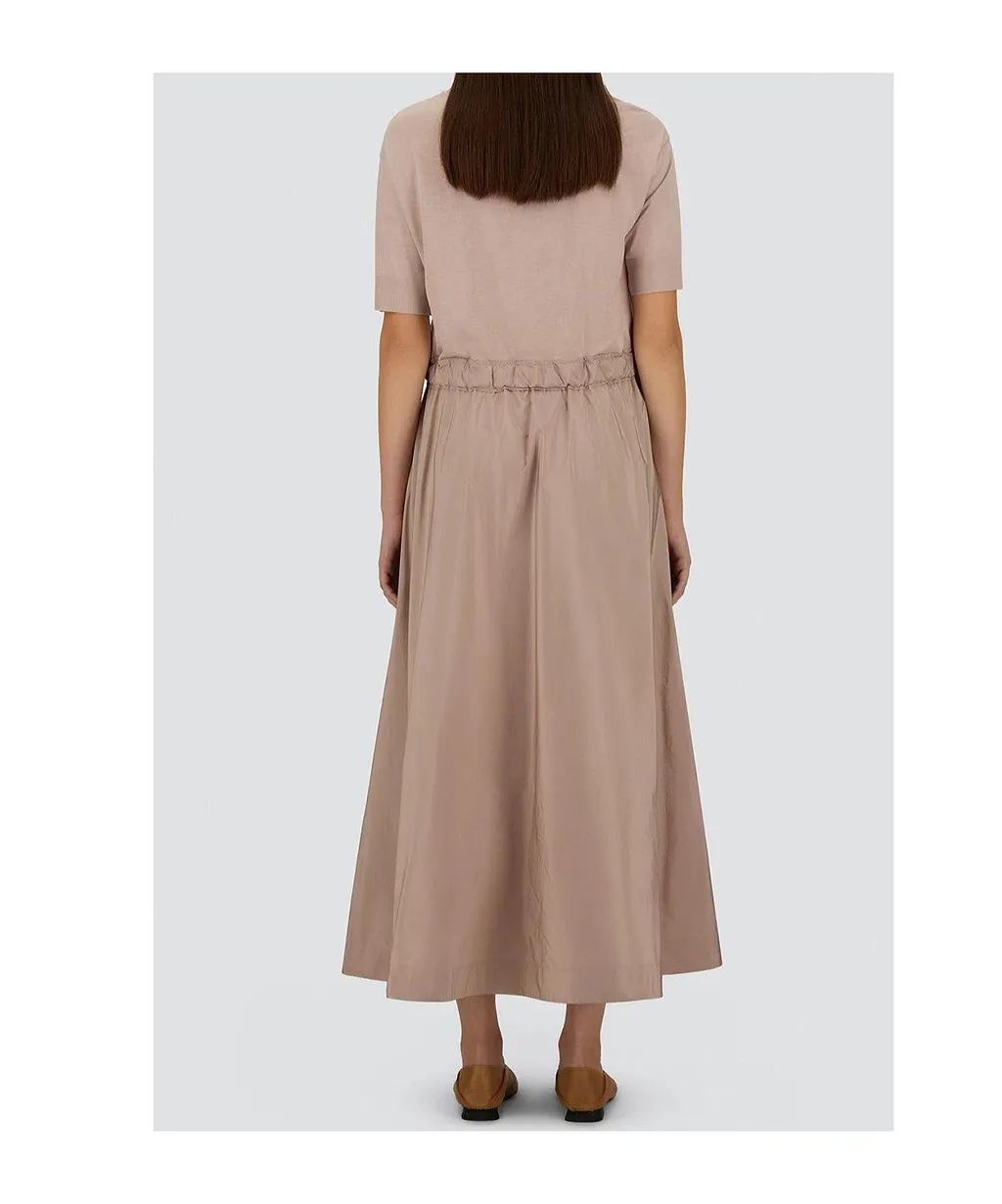 Herno Pleated Drawstring Maxi Dress