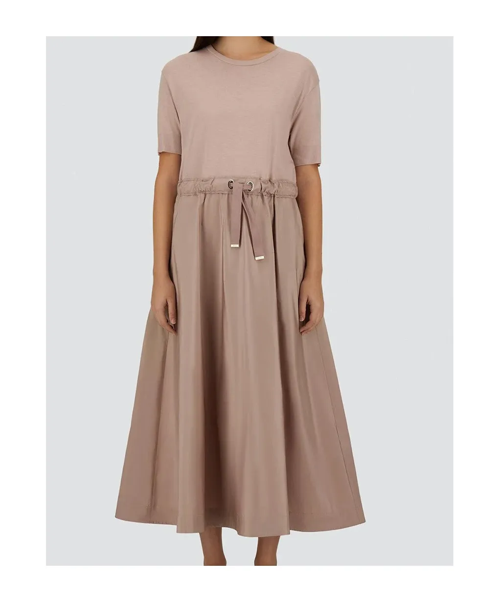 Herno Pleated Drawstring Maxi Dress