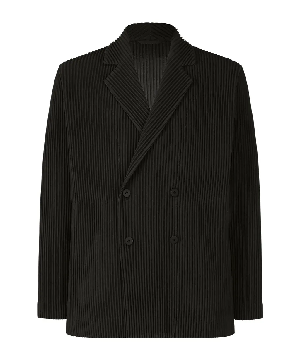 Homme Plissé Issey Miyake Double Breasted Pleated Jacket