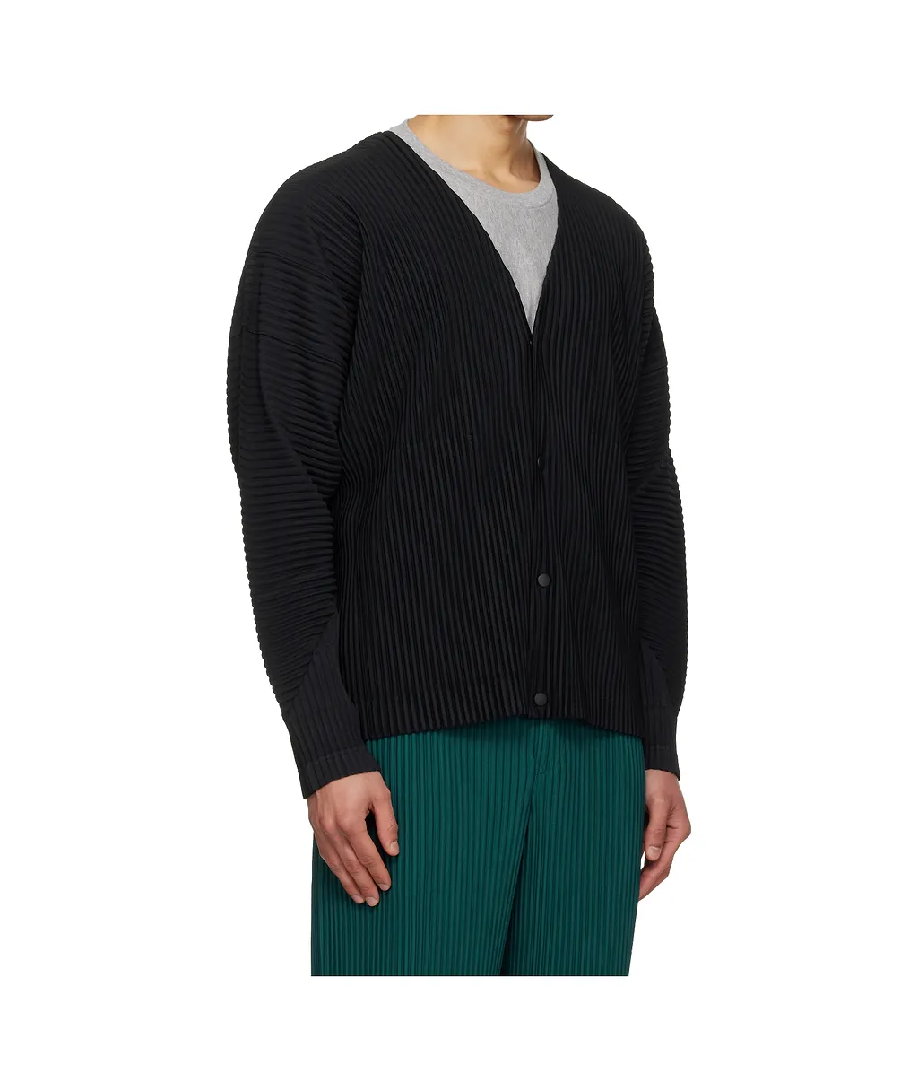 Homme Plissé Issey Miyake Long-Sleeved V-Neck Cardigan