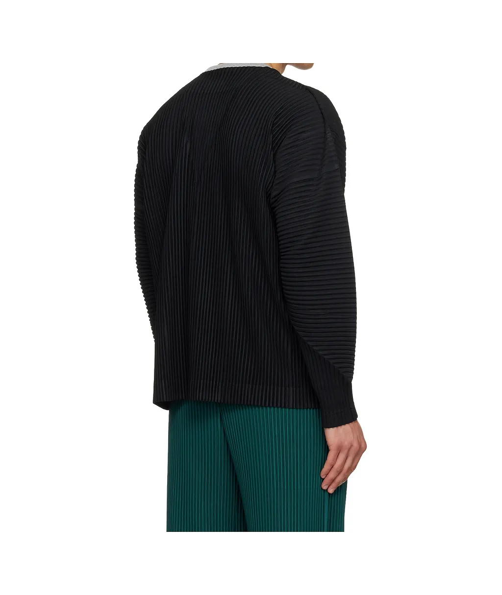 Homme Plissé Issey Miyake Long-Sleeved V-Neck Cardigan