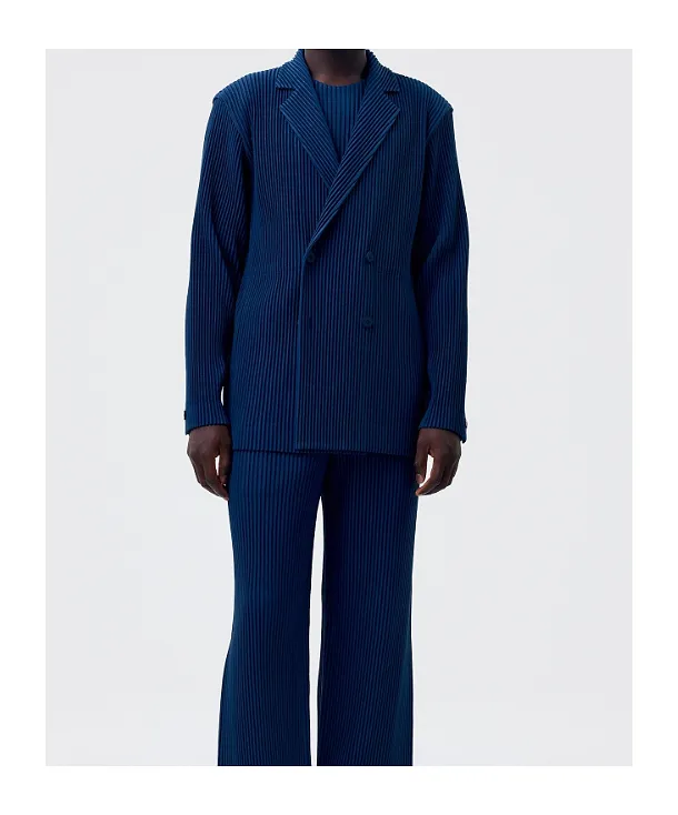Homme Plissé Issey Miyake Double Breasted Pleated Jacket