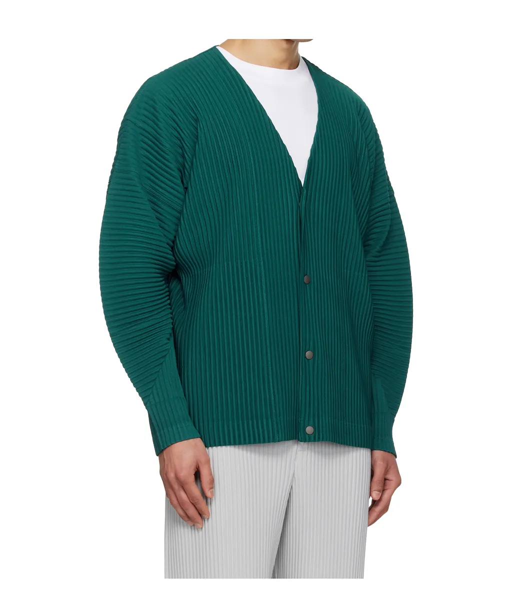 Homme Plissé Issey Miyake Long-Sleeved V-Neck Cardigan