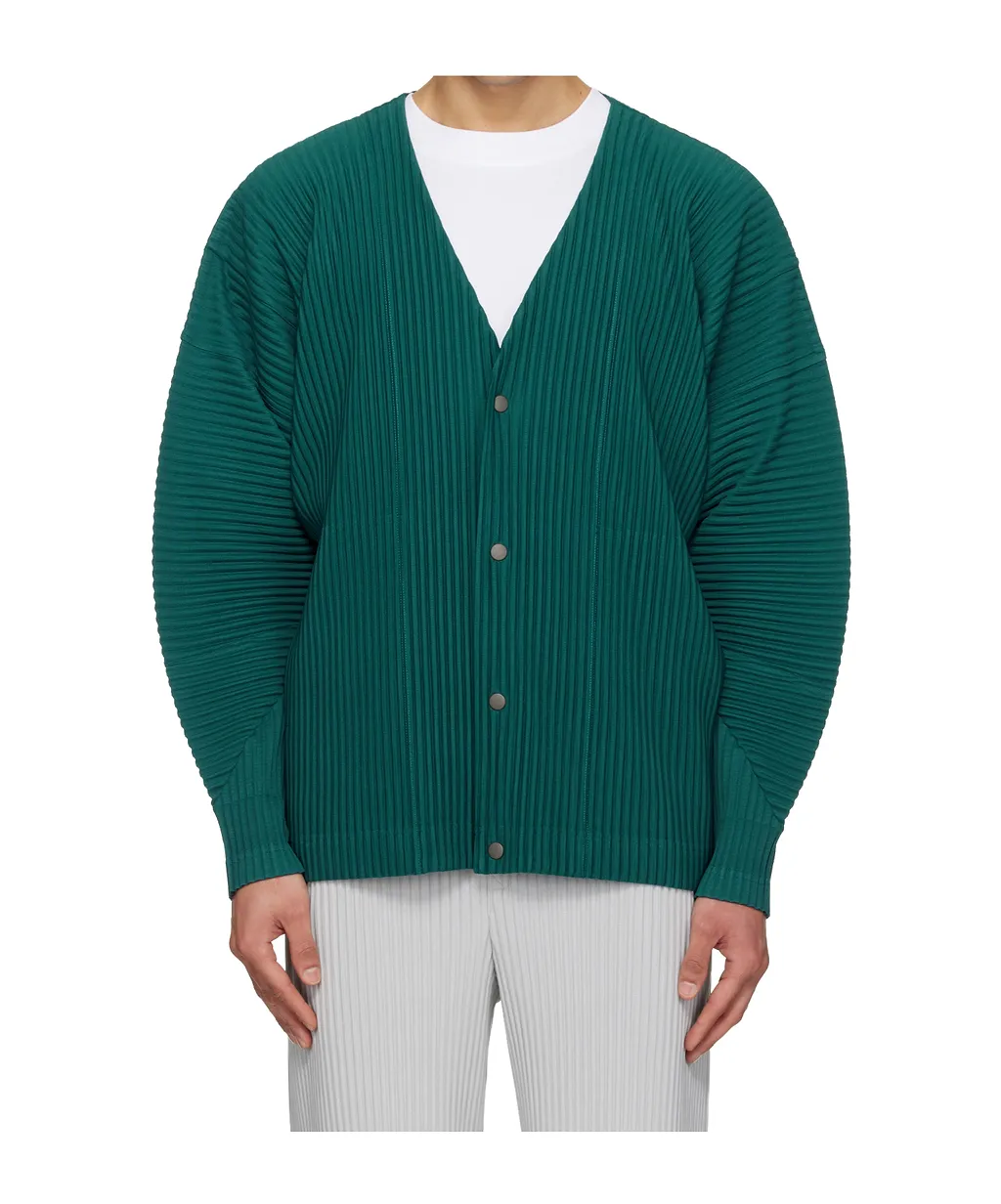 Homme Plissé Issey Miyake Long-Sleeved V-Neck Cardigan