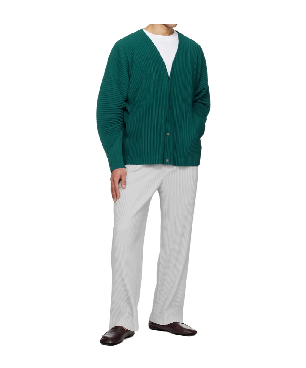 Homme Plissé Issey Miyake Long-Sleeved V-Neck Cardigan