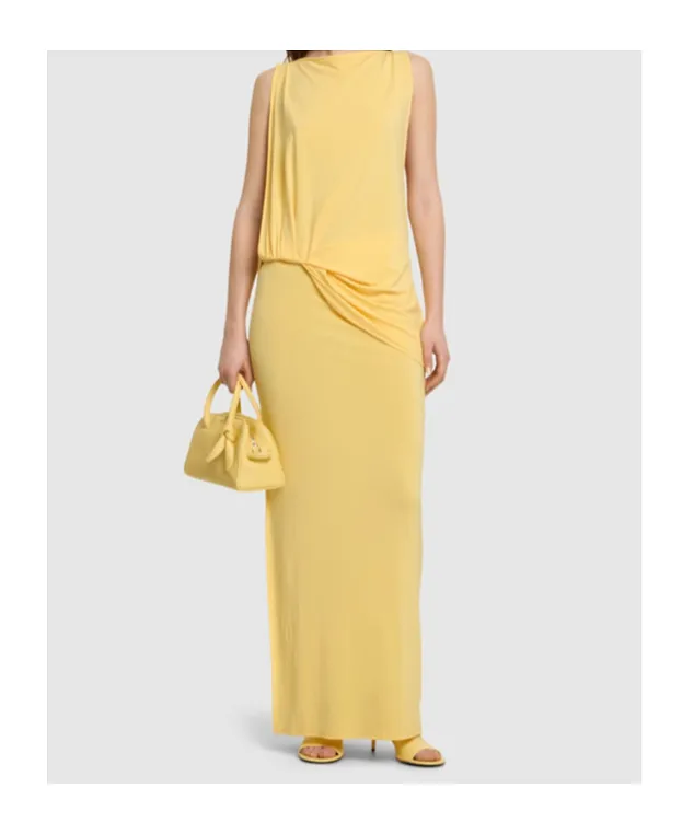 La Robe Peplo Longue Draped Long Dress