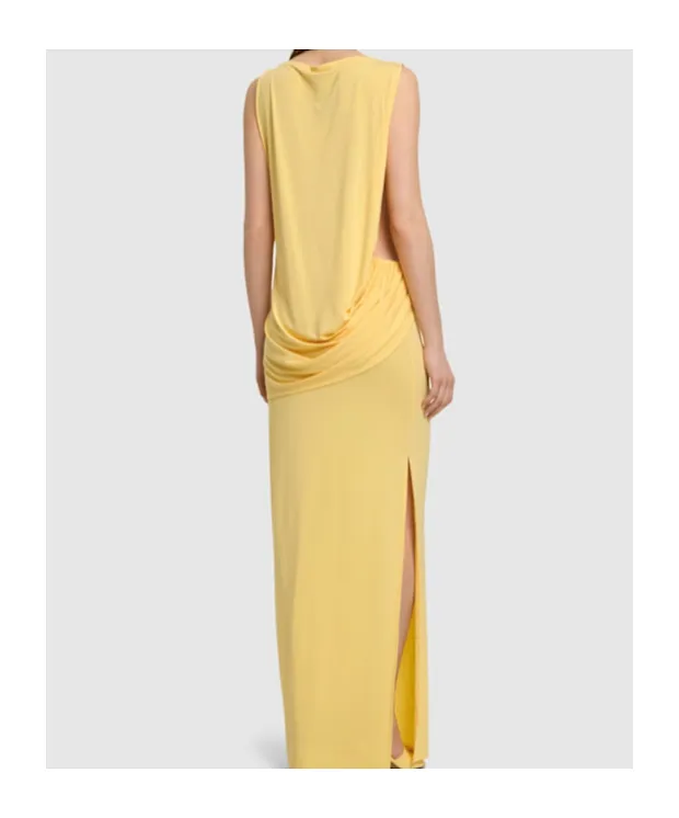 La Robe Peplo Longue Draped Long Dress