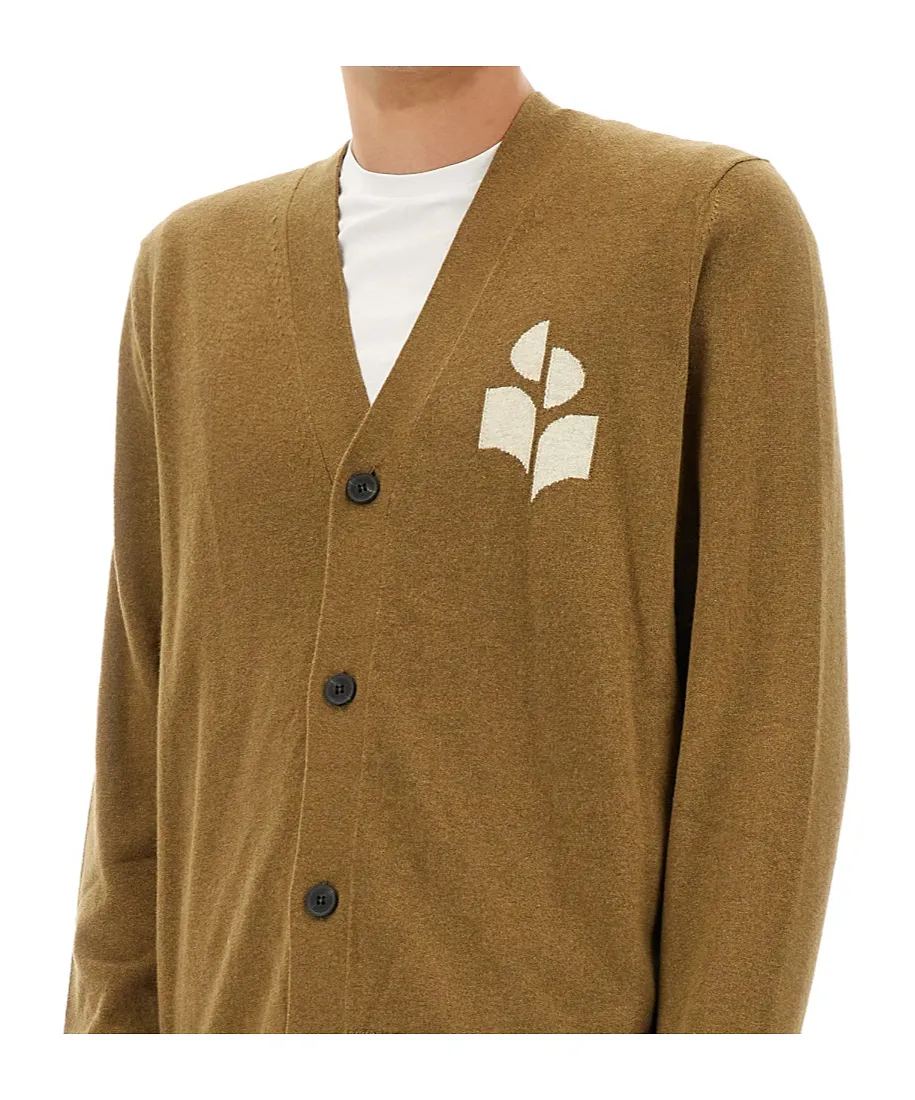 Isabel Marant Logo Intarsia-Knit V-Neck Cardigan