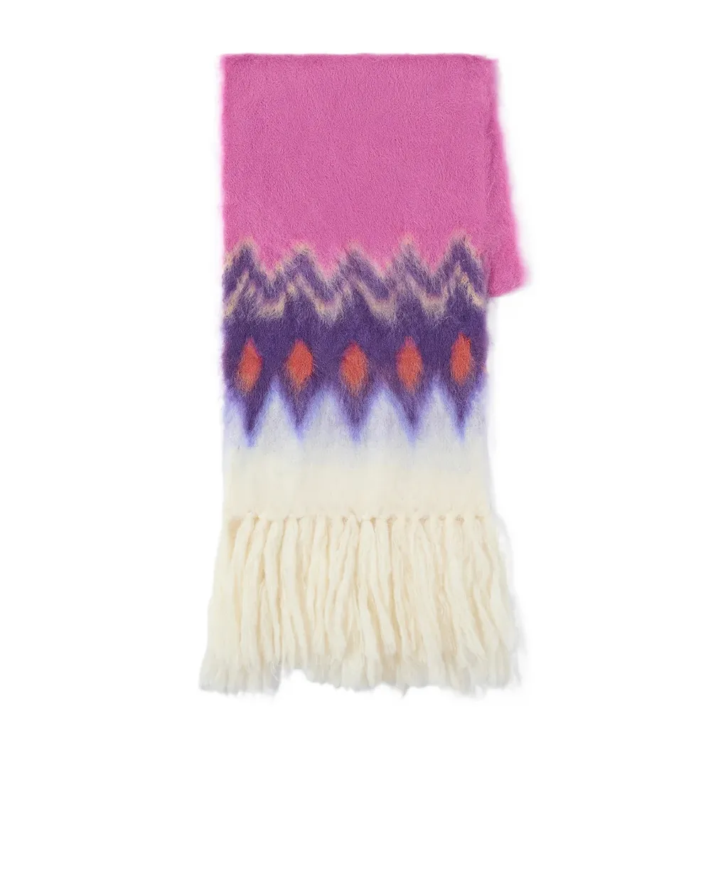 Isabel Marant Pattern Detailed Fringed Scarf