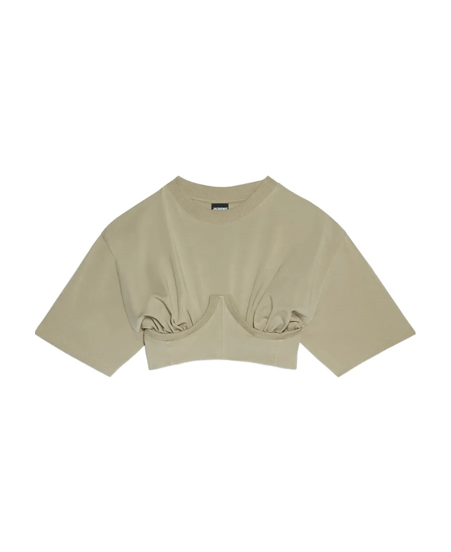Corset-Detail Cotton T-Shirt
