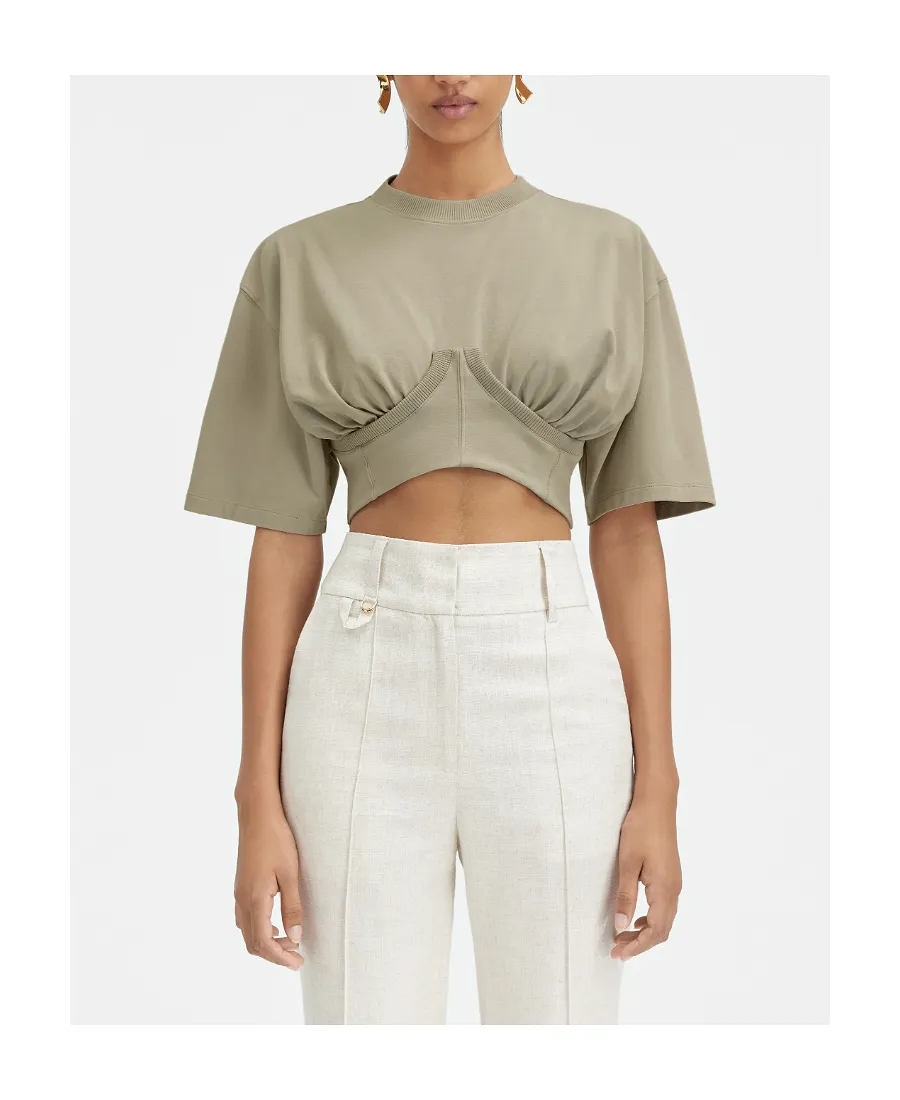 Corset-Detail Cotton T-Shirt