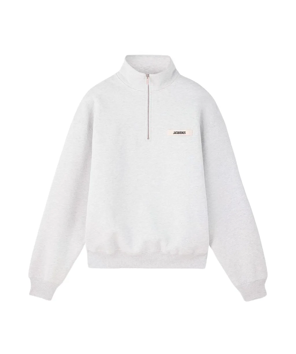 Zippered High-Neck Sweatshirt