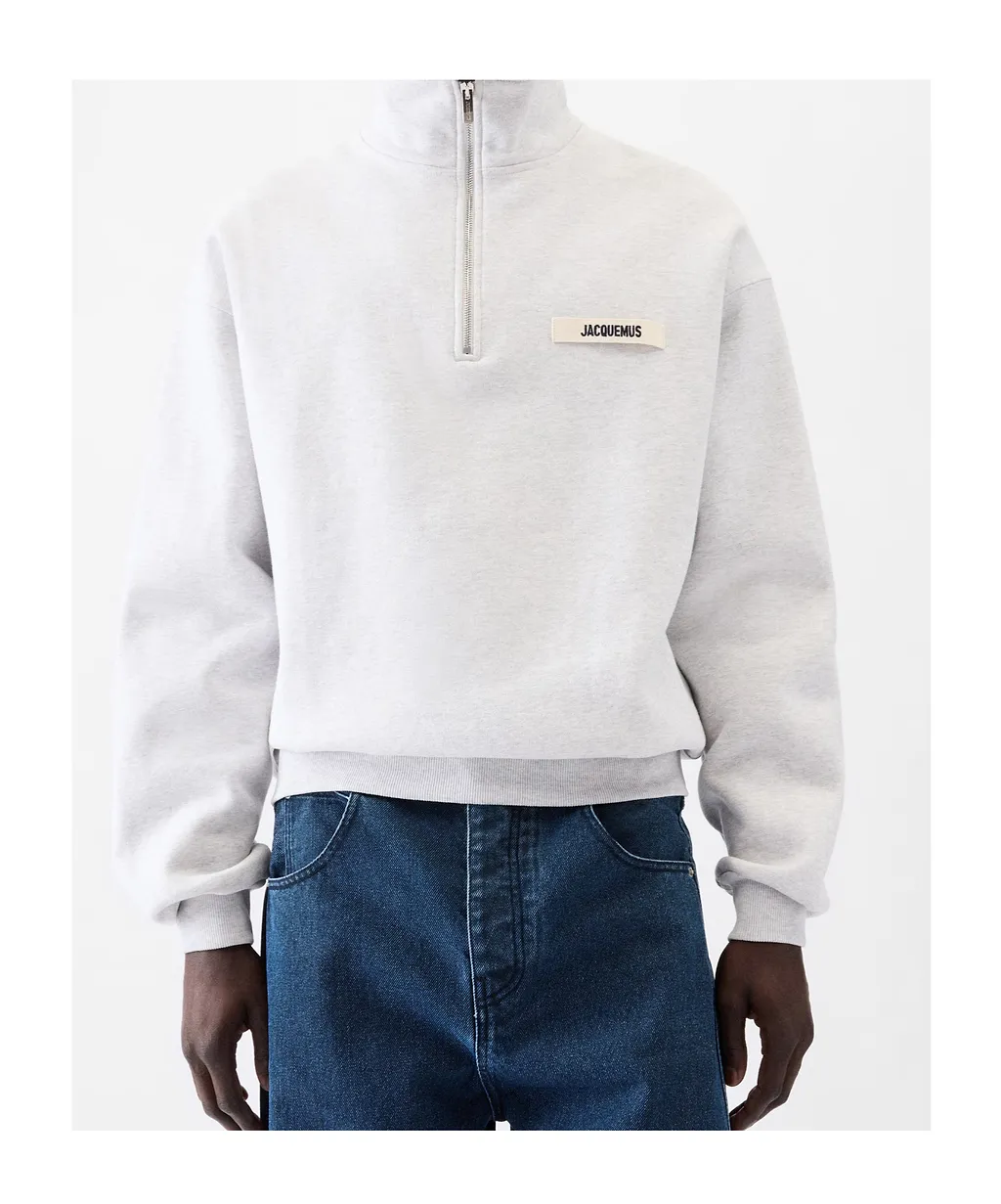 Zippered High-Neck Sweatshirt