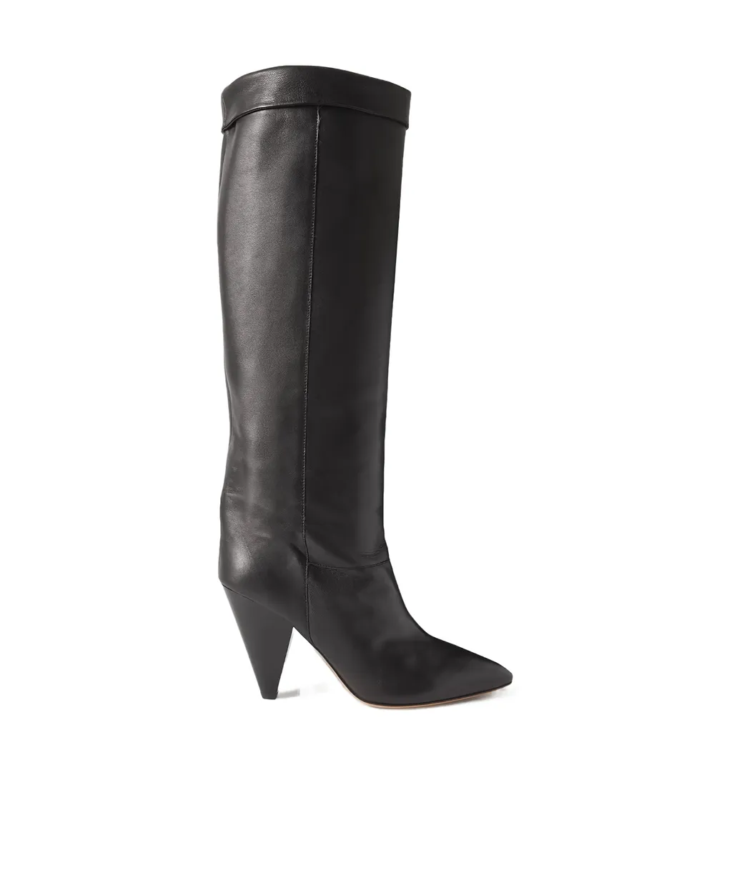 Knee-Length Cone Heel Boots