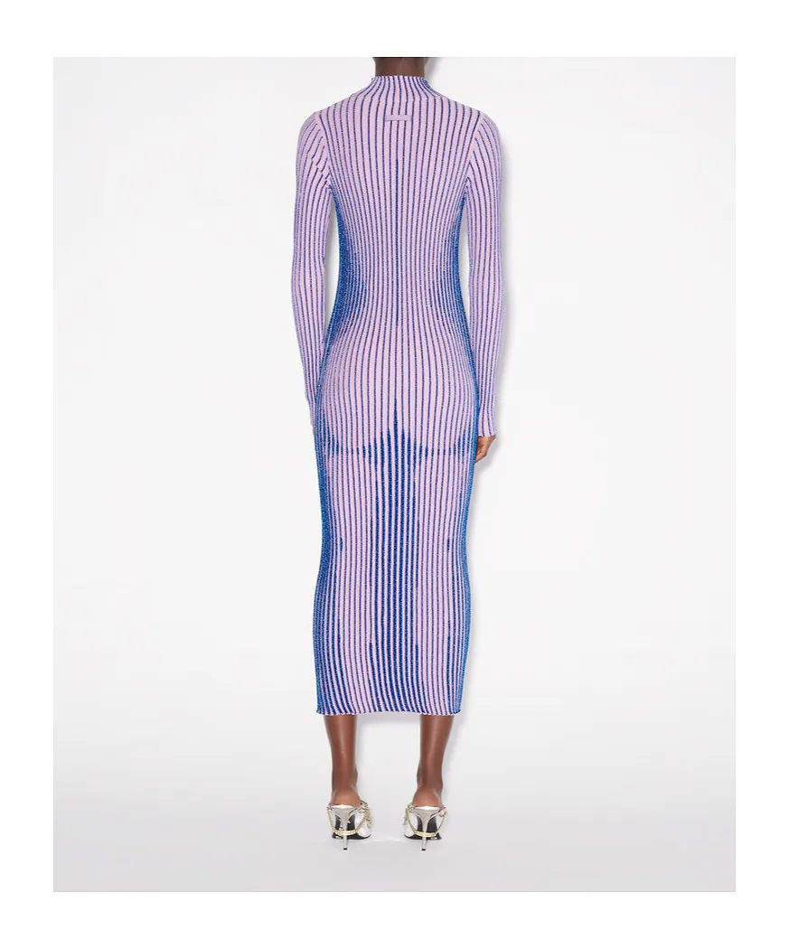 Metallic-Striped Wool-Blend Dress