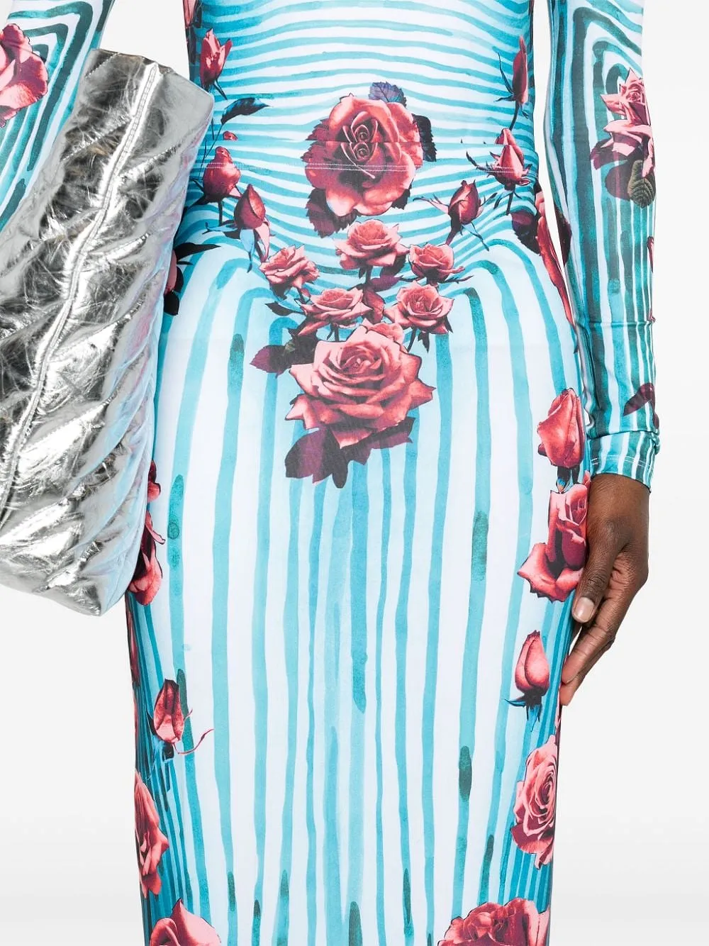 Morphing Floral-Print Pencil Skirt