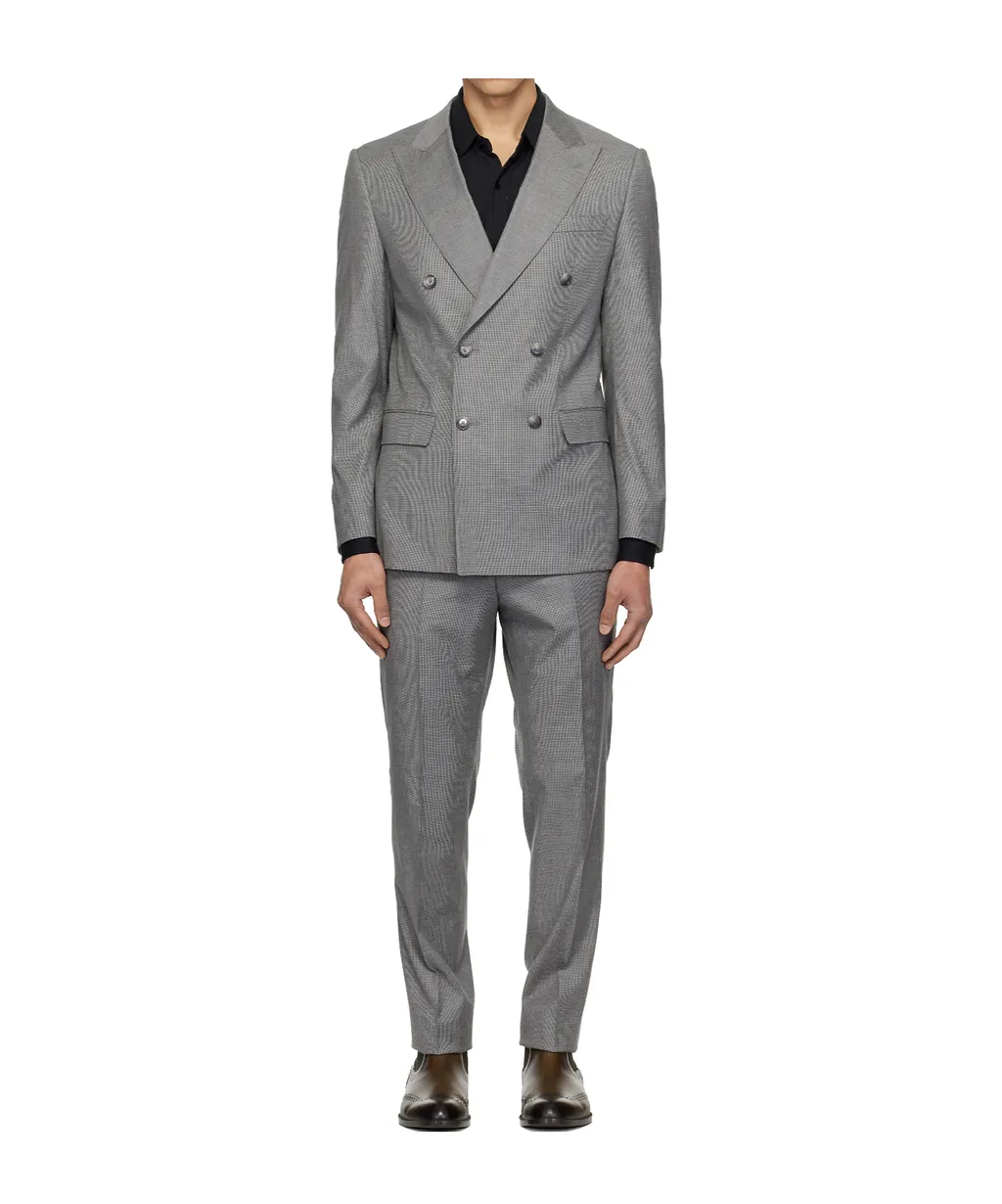 Houndstooth Long-Sleeved Suit