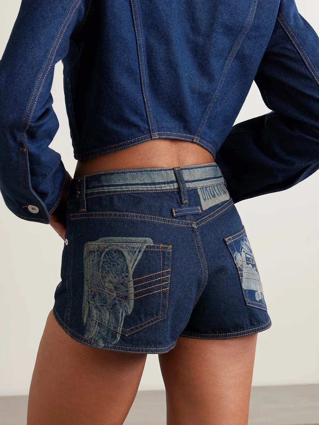 Jean Paul Gaultier Trompe L’Oeil Denim Shorts