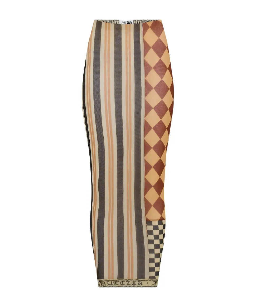 Patchwork Printed Maxi Skirt