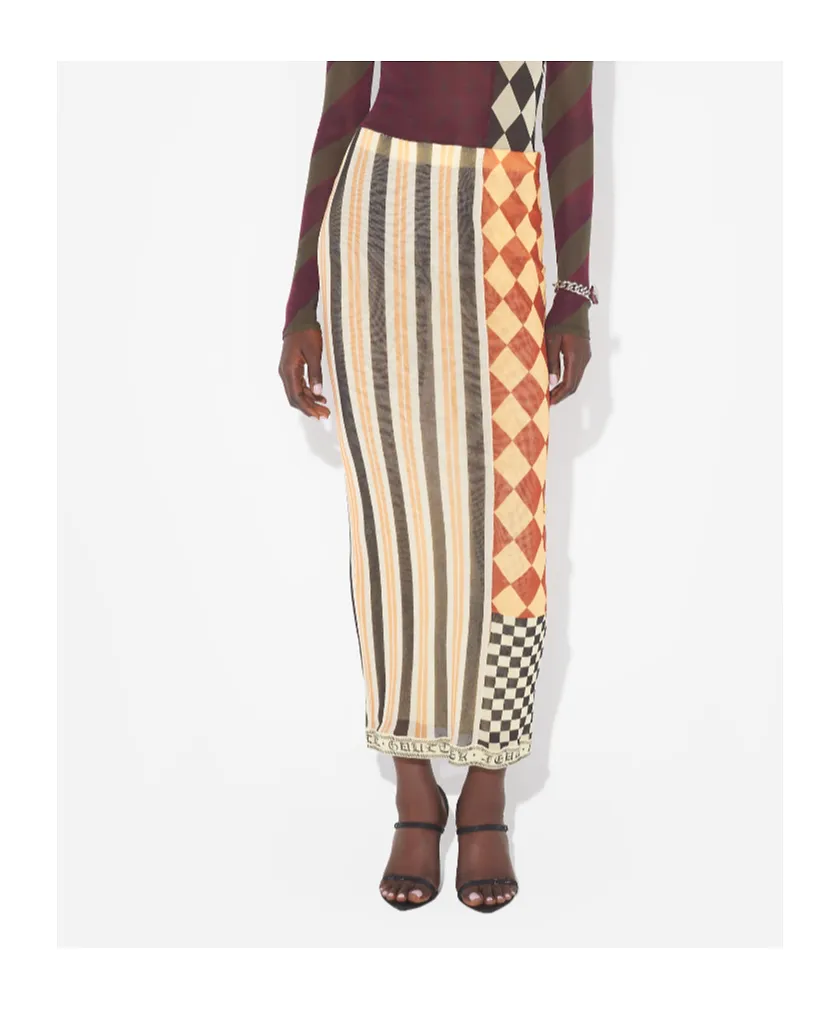 Patchwork Printed Maxi Skirt