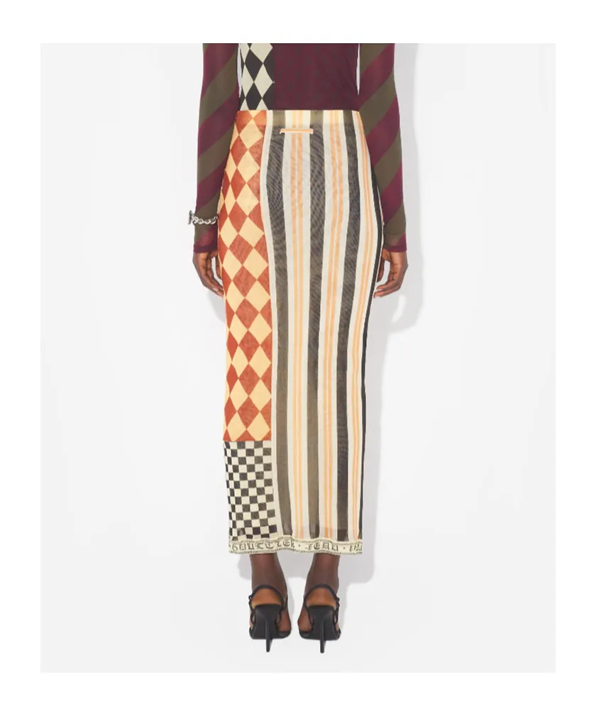Patchwork Printed Maxi Skirt