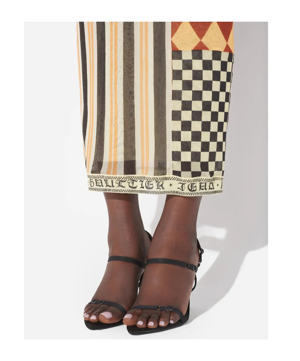 Patchwork Printed Maxi Skirt