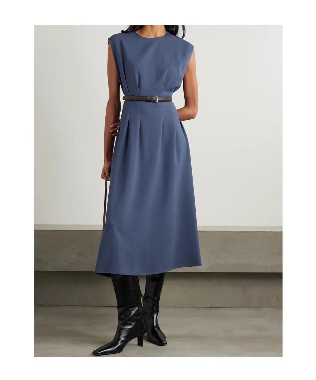 Pleated Midi Dress