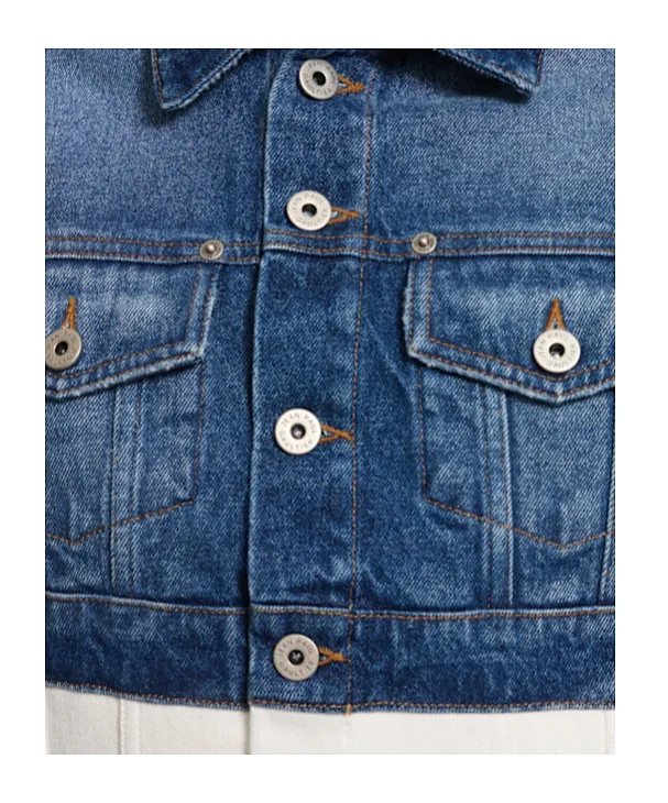 Single-Breasted Button-Up Denim Jacket