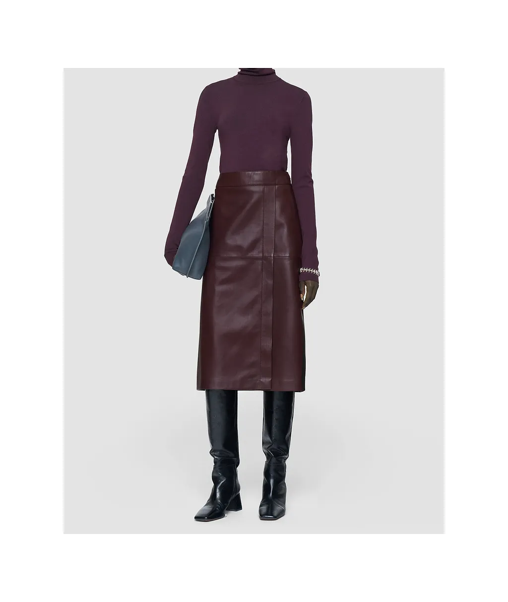 Sevres Paneled Leather Skirt