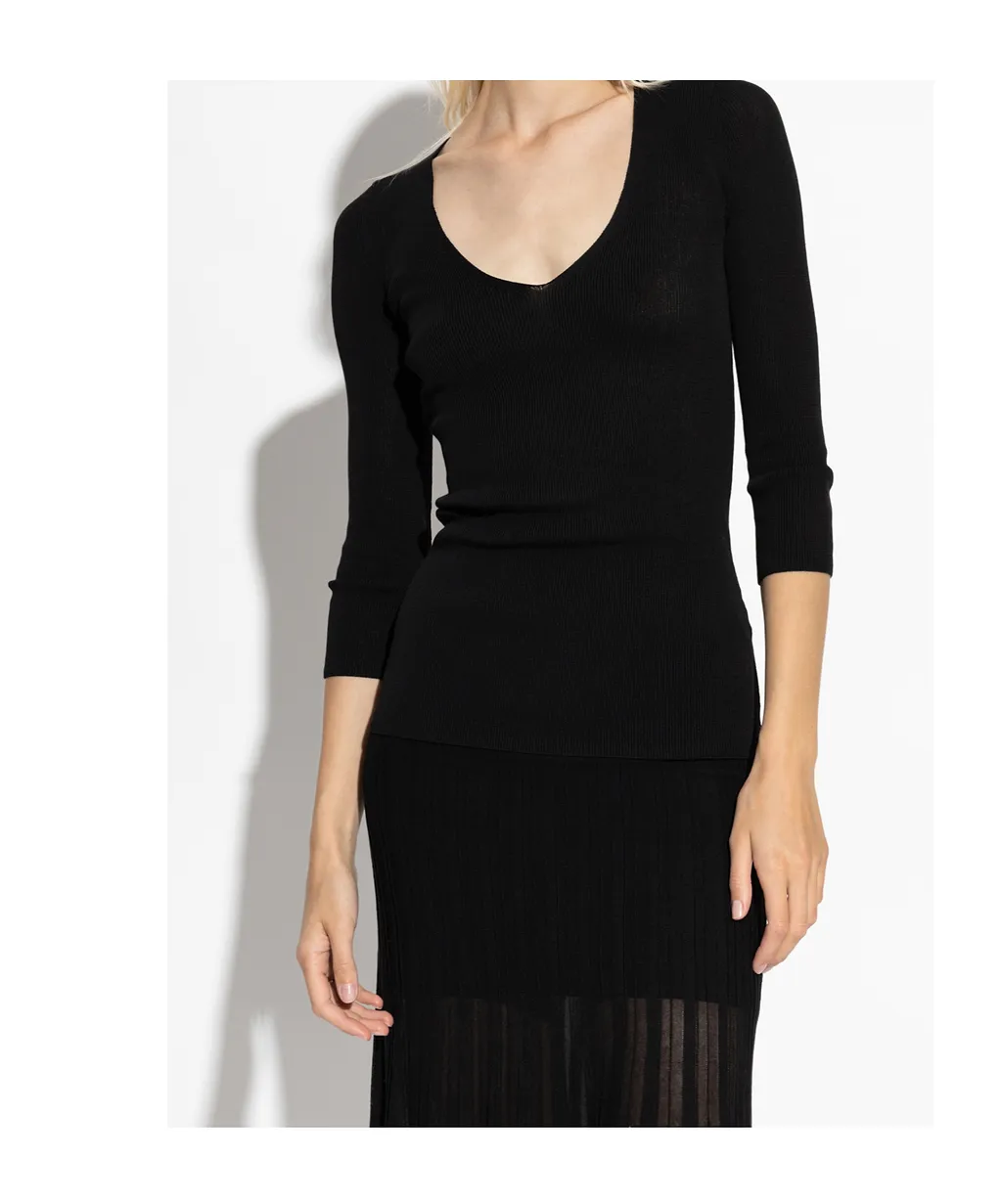 Ribbed V-Neck Top
