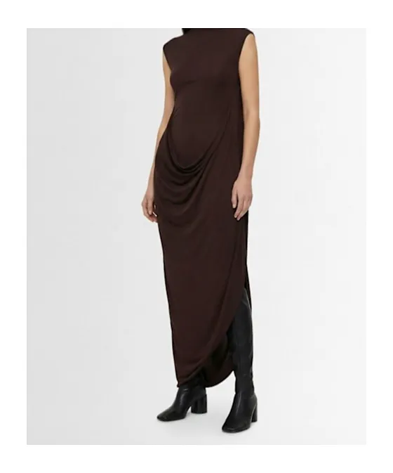 Stretch Viscose Double-Layer Long Dress
