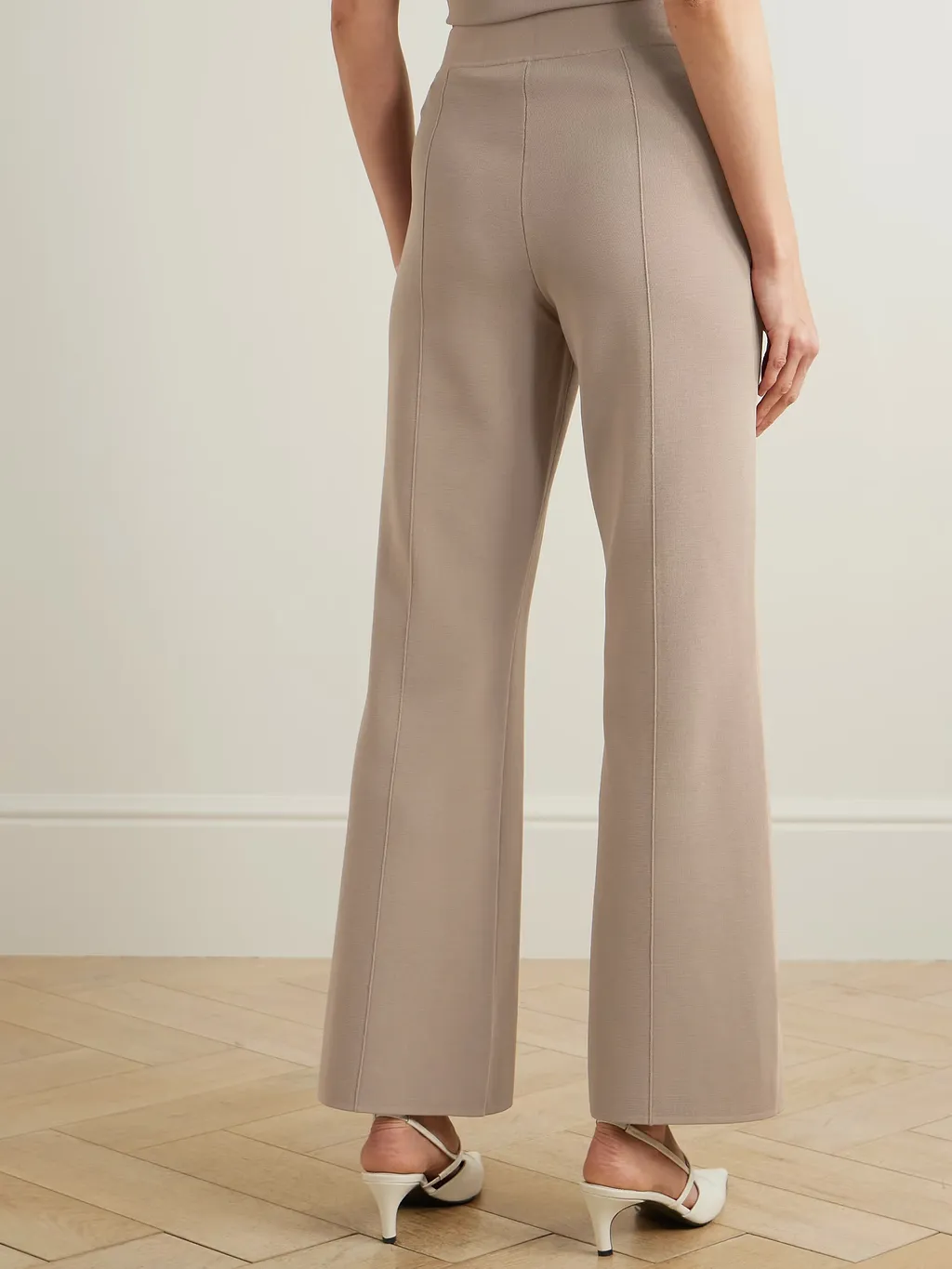 Stretch-Knit Flared Track Pants