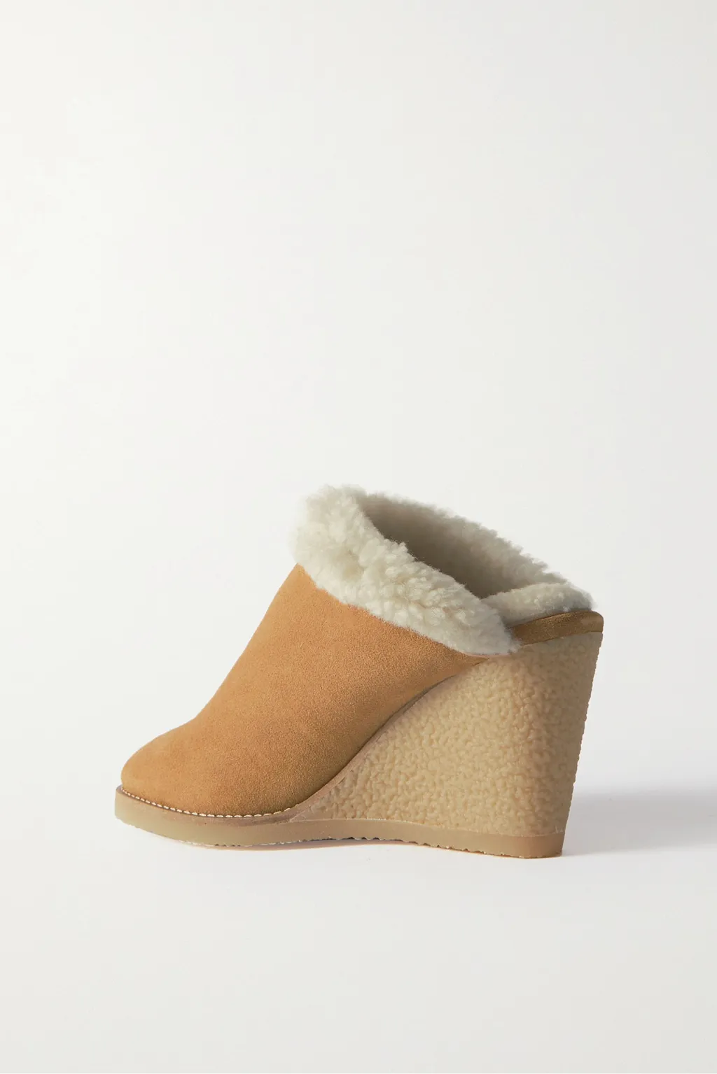 Shearling Wedge Mules