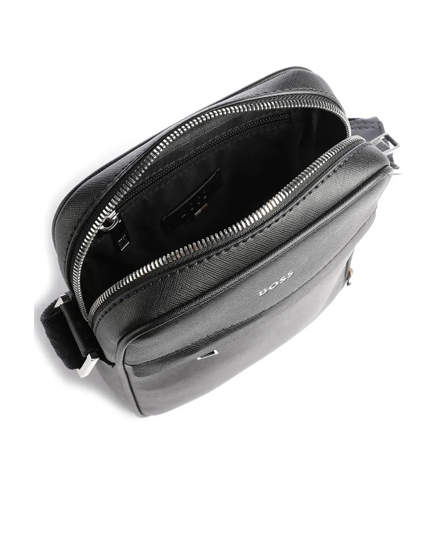 Hugo Boss Logo Detailed Zipped Messenger Bag