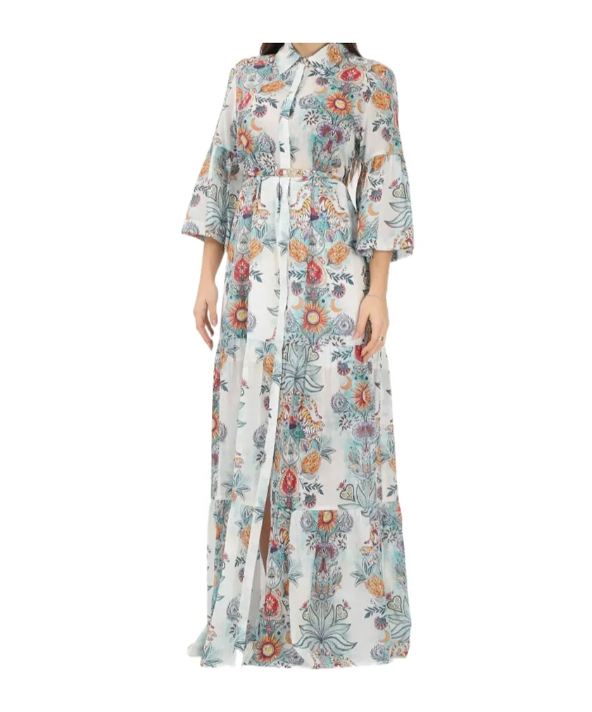 Long Blue Dress With Pattern