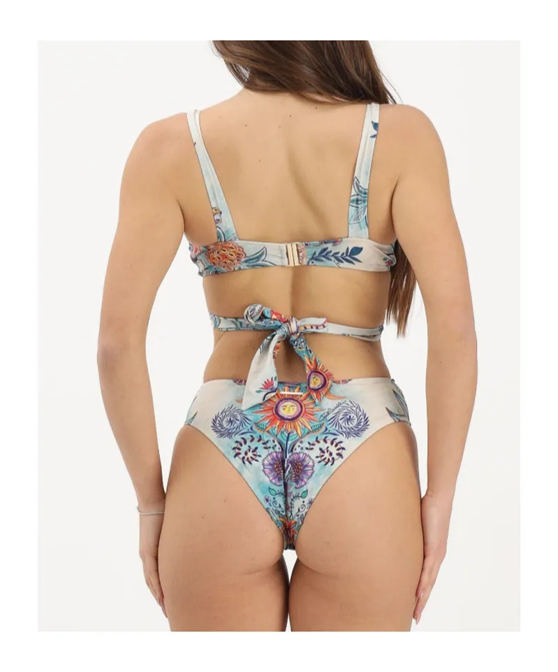 Tiger-Print Cut-Out Swimsuit