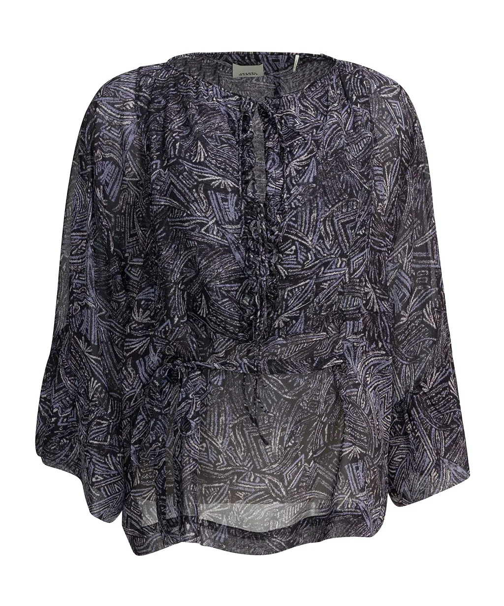 Isabel Marant Tekia Printed Drawstring Blouse