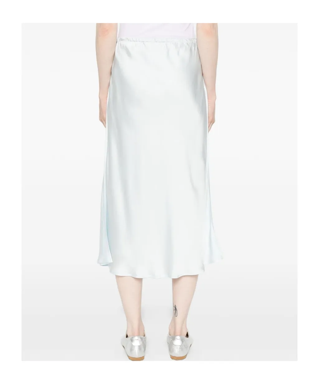 Elasticated-Waistband Midi Skirt