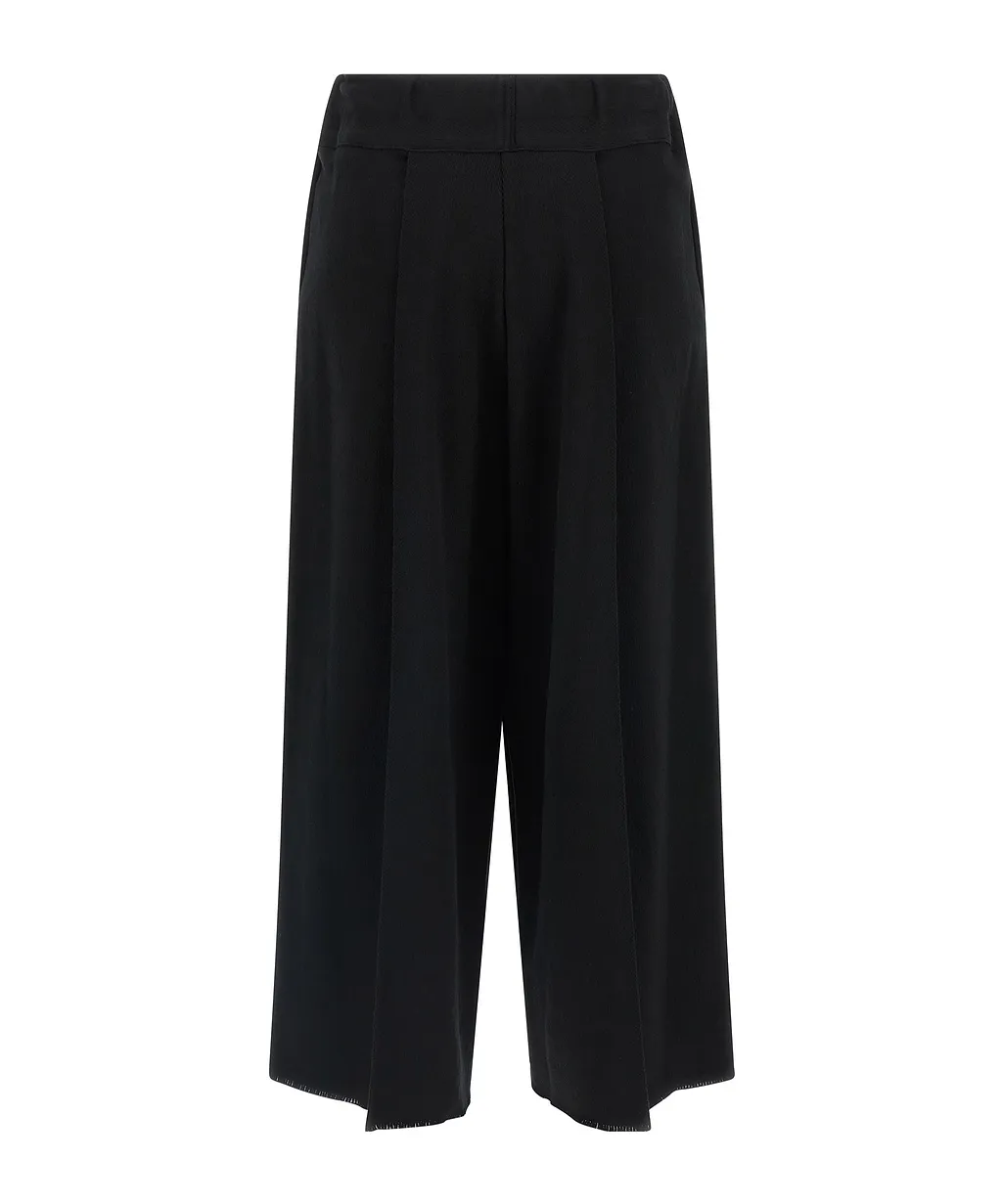 Issey Miyake Campagne Cropped Wide-Leg Pants