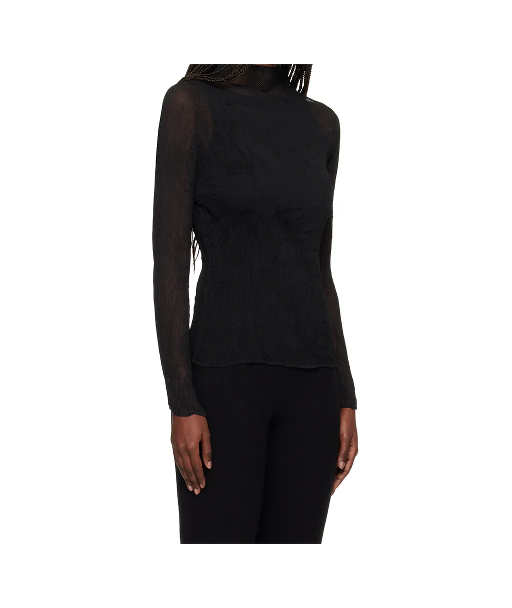 High-Neck Long-Sleeve Top