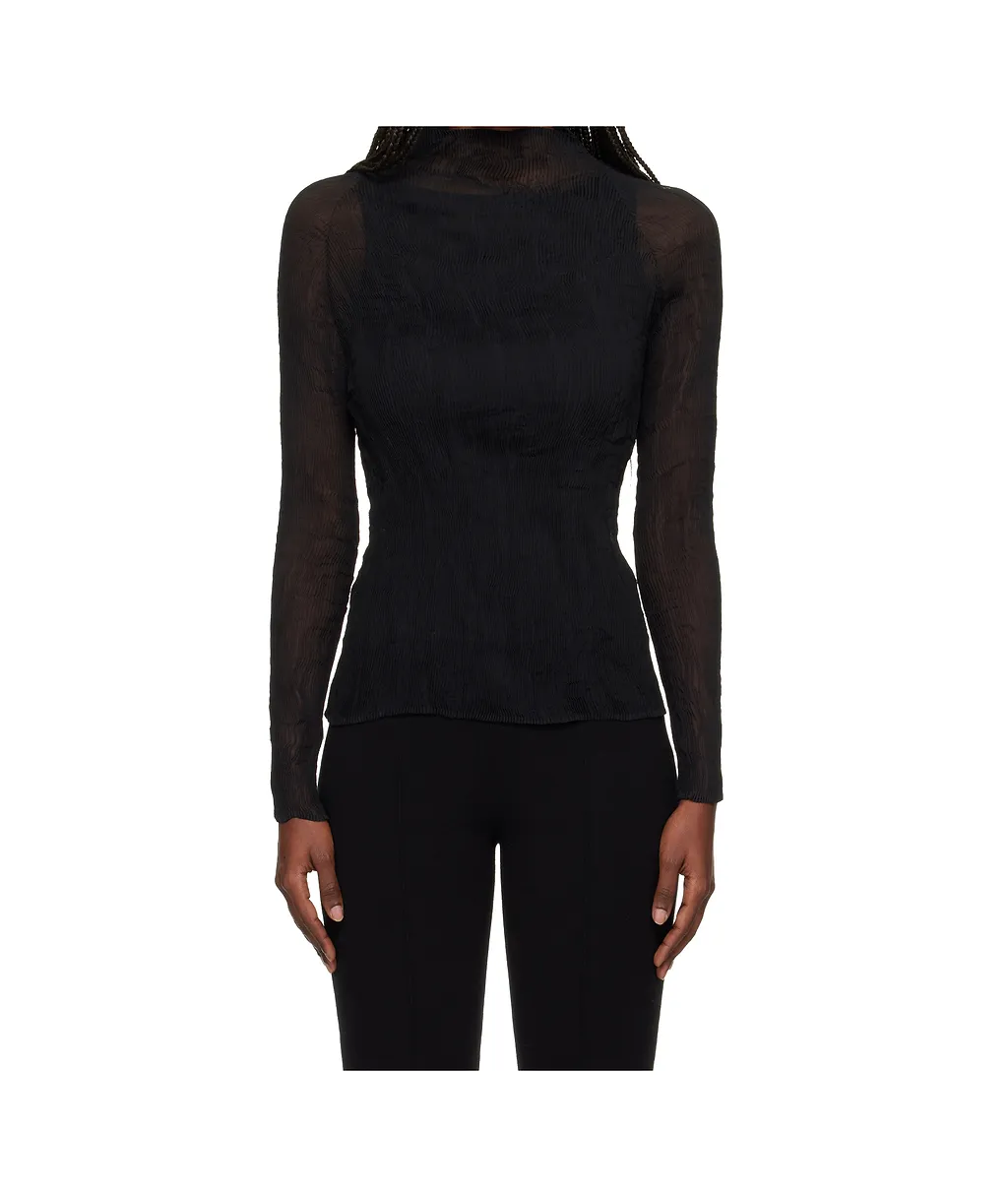 High-Neck Long-Sleeve Top