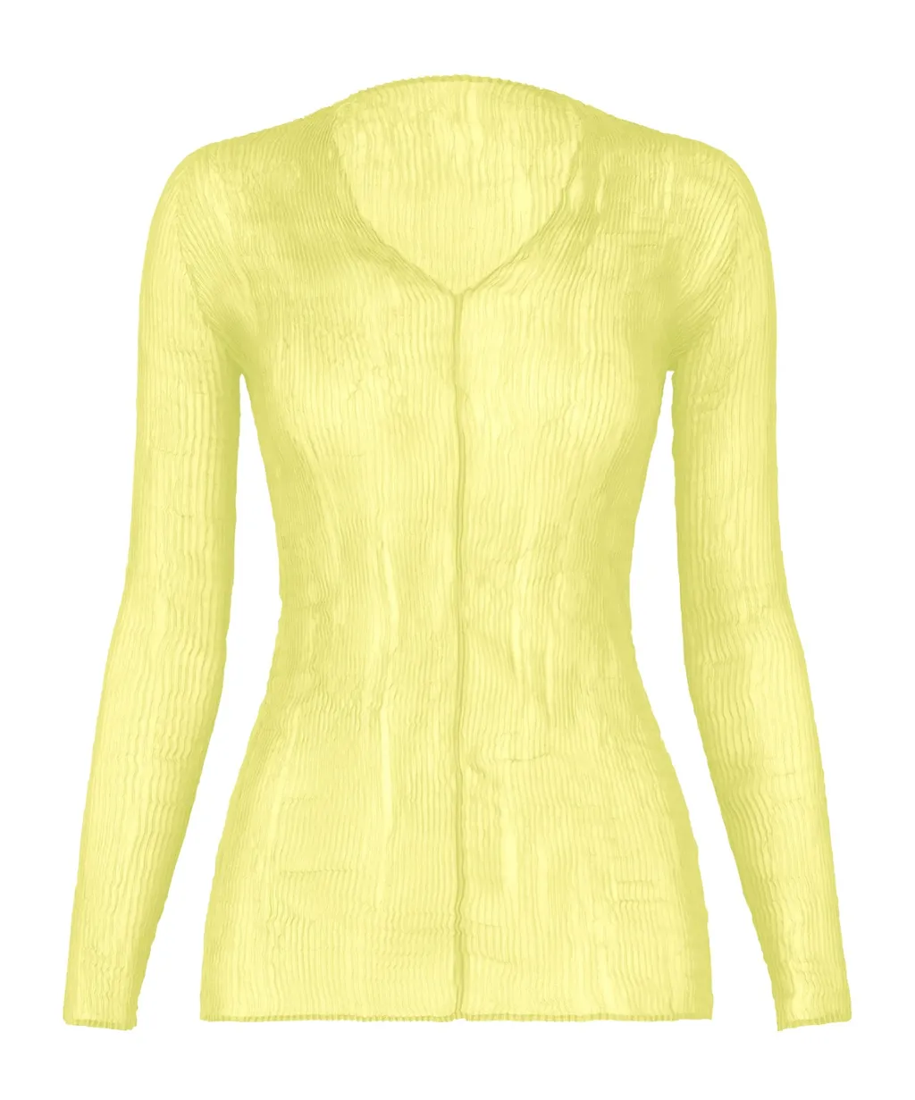 Issey Miyake Pleated V-Neck Top