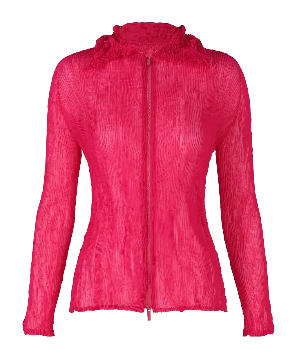 Ruffled Zip-Fastening Shirt