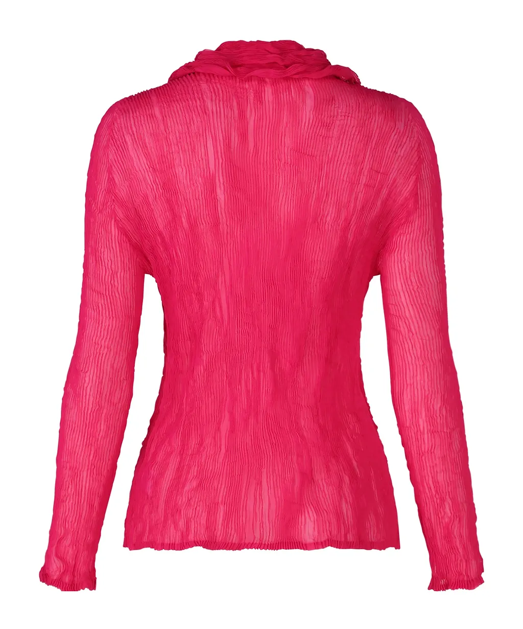 Ruffled Zip-Fastening Shirt