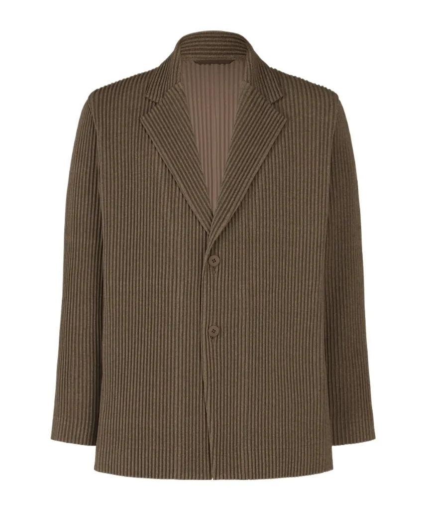 Plissé Notched-Lapel Jacket
