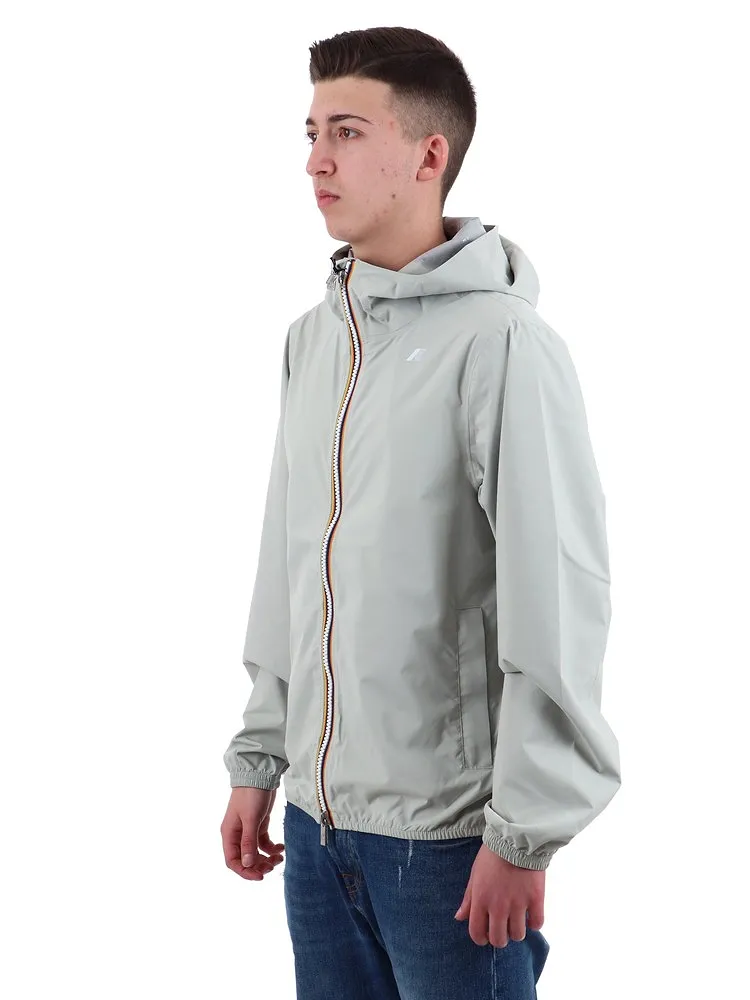K-Way Logo Printed Hooded Zipped Jacket