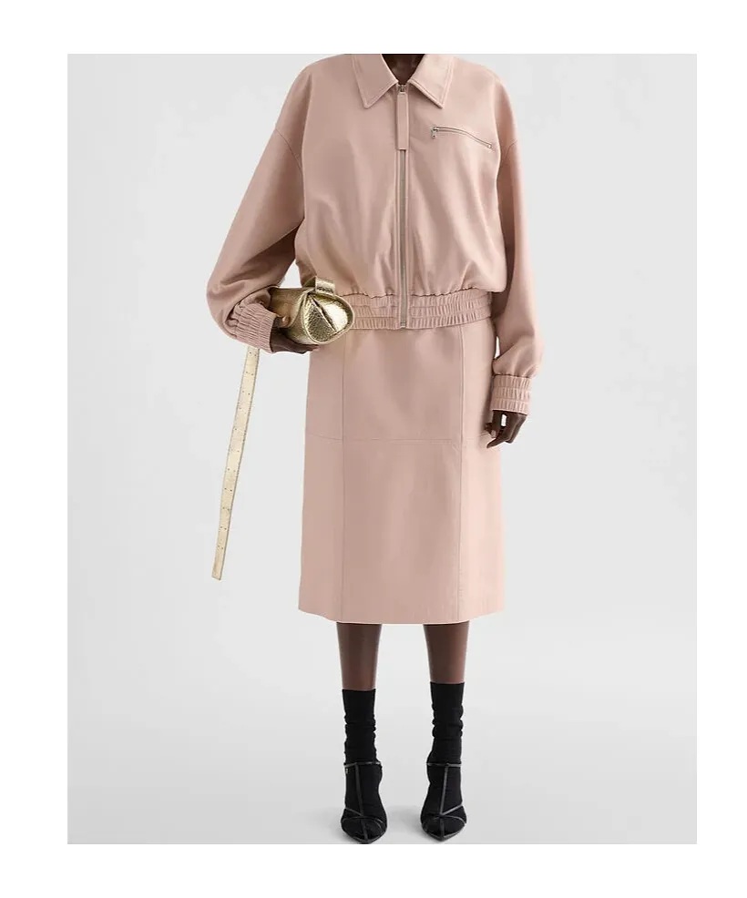 Jil Sander Midi Leather Skirt