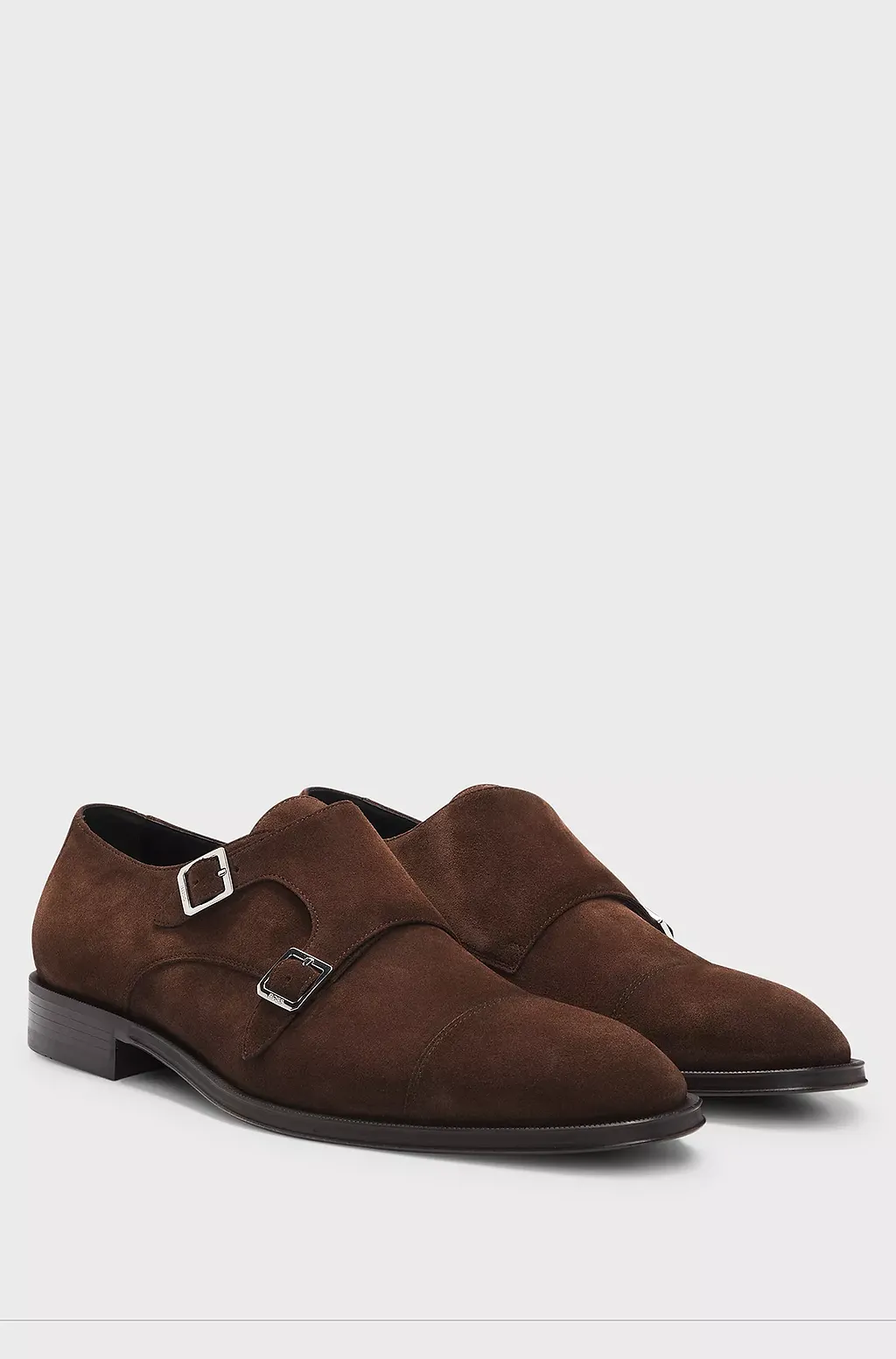 Suede Double-Breasted Monk Shoes