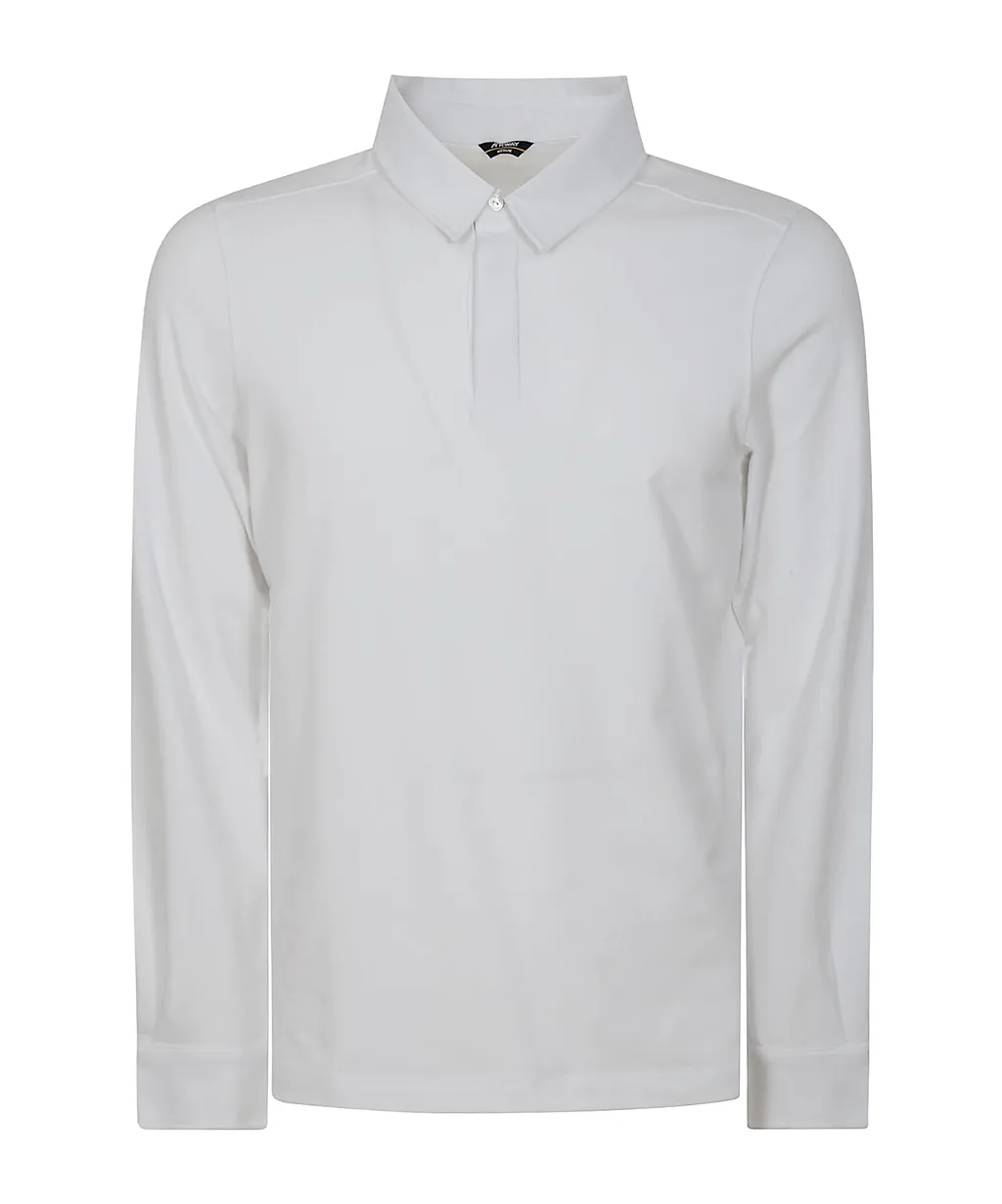 K-Way Long-Sleeved Straight Hem Polo Shirt