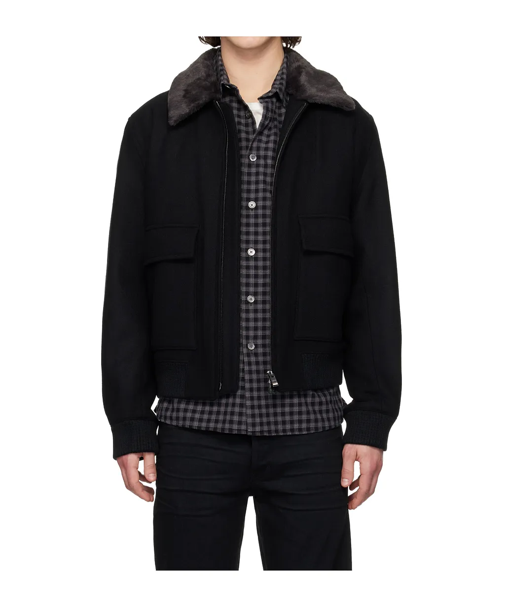 Wool Blend Lapel Casual Jacket